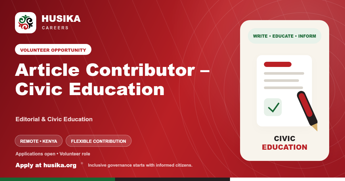 Article Contributor – Civic Education
