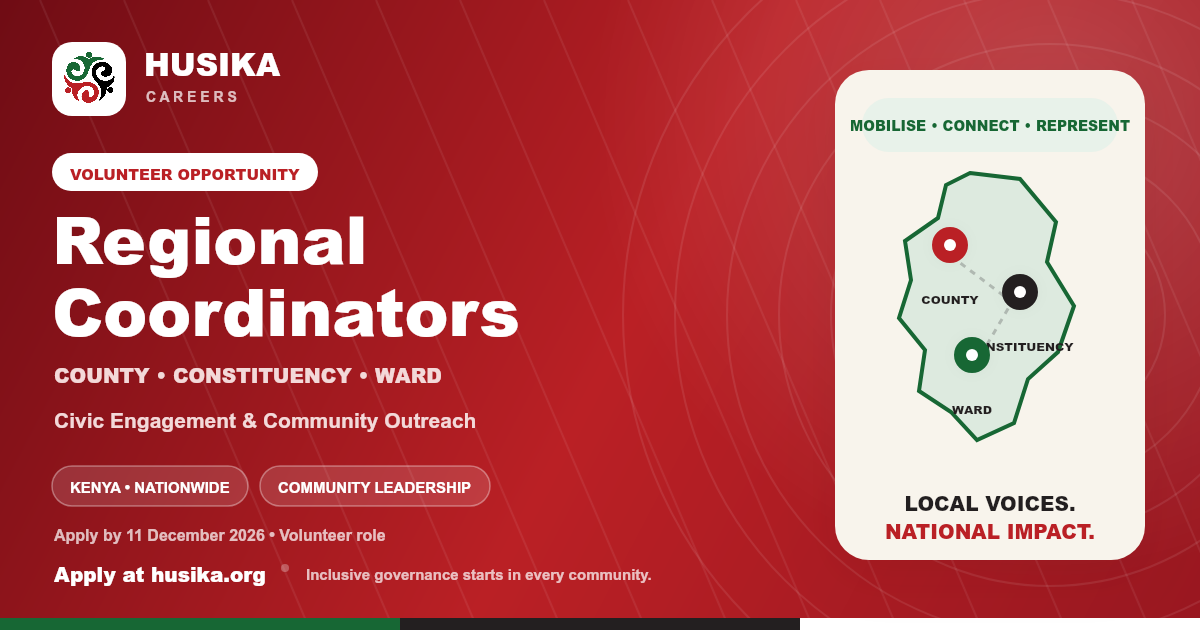 Regional Coordinators (County, Constituency & Ward Levels)